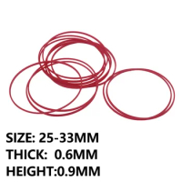 Rubber Watch Back Cover Gaskets Crystal Glass Gasket I-Ring Tissot Waterproof 0.6MM Thick Ring Repair Parts Watch Accessories