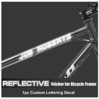 Reflective Personalised Bike Frame Name Sticker MTB Decorative Vinyl Decal DIY Sports Cycling Accessories 10mm High 1 Piece