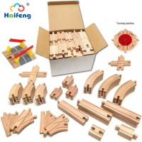 Wooden Train Track Tunnel Full Set Accessories Toy Railway DIY Wood Tracks Pack Compatible with All Brands Trains Children Gifts