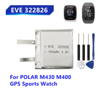 Battery For POLAR M430 M400 GPS Sports Watch High Quality Battery EVE322826 322826 190mAh Battery + Free Tools Battery For