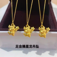 24k pure gold dragon pendants 999 real gold animals pendant gold charms
