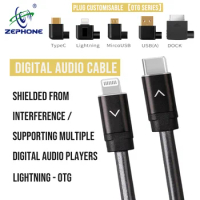 Zephone Digital Audio Cable - OTG cable lightning to Micro USB/Type C customisable straight plug