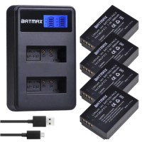 Batmax 4pcs 1800mAh LPE12 LP-E12 LP E12 Camera Battery + LCD Dual USB Charger for Canon EOS M M2 M100 100D Kiss X7 Rebel SL1