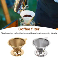 Reusable Coffee Filter Stainless Steel Brewing Filter Stainless Steel Pour Over Coffee Dripper Set Reusable for Single for Home
