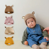 【midou】可愛寶寶/幼兒兔耳朵保暖針織帽(兒童毛線帽 寶寶保暖帽 寶寶毛線帽 兒童造型帽 防風帽)