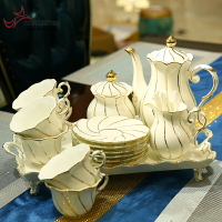 美式水杯套裝英式下午茶茶具陶瓷杯子家用咖啡杯套裝簡歐茶幾擺件