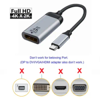 USB-C Type C to Displayport Monitor DP Cable Adapter 4K 2K 60hz for Laptop