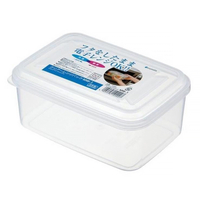 小禮堂 INOMATA 塑膠方形可微波保鮮盒 1100ml (透明款) 4905596-102007