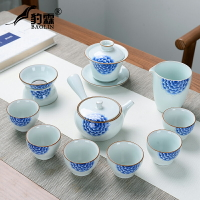 功夫茶具套裝陶瓷家用茶壺新款定制專用創意全套工夫骨瓷杯具整套