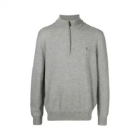 Polo Ralph Lauren Logo Embroidered Knitted Jumper Grey L Grey