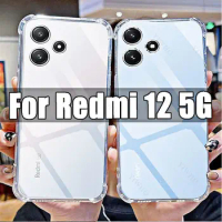 Soft Silicone Shockproof Case for Xiaomi Redmi 12 5G Clear Transparent for Redmi12 5g 6.79" Inch Anti-Scratch Cover Shell Safety