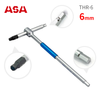 ASA 專利螺旋T型六角扳手-6mm THR-6(台灣製/專利防滑+一般六角/三叉快速六角板手/滑牙)