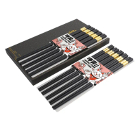 【Life工具】筷子 禮盒 送禮推薦 塑膠筷子 企業贈品 130-CPMBG275-10 十入組(金邊 筷子 方筷)