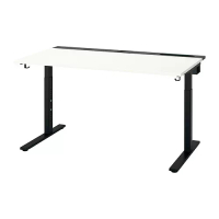 MITTZON 書桌/工作桌, 白色/黑色, 140x80 公分