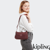 Kipling 熱葡萄酒紅斜背側肩兩用包-LAURI