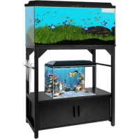 Aquarium Stand 20-29 Gallon, 29 Gallon Fish Tank Stand with Aquarium Tools Organizer, 3 Tier Breeder Tank Stand with Storage