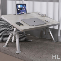 HL 臥室飄窗宿舍懶人床上桌折疊桌子學生筆記本電腦床上桌可升降書桌