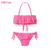 DXTON Girls Swimsuit Kids 2 pcs Suits Toddlers Pineapple Cartoon Bikini Swimwear Children Summer Bathing Suits for 4 6 8 10 Yrs
