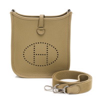 【HERMES 愛馬仕】Mini Evelyne 斜背包 (大象灰)