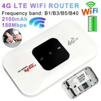 4G LTE Pocket Mobile Hotspot Support 8 To 10 Users 150Mbps Modem Router with SIM Card Slot Portable WiFi Hotspot for Car Travel