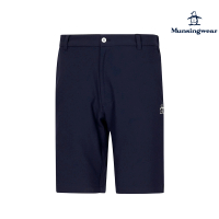 【Munsingwear】企鵝牌 男款藏青色後腰頭鬆緊帶文字印花防潑水防曬短褲 MGTL8501
