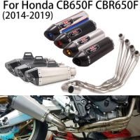 For Honda CBR650R CB650F CB650R CBR650F Upgrade Motorcycle Exhaust Front Link Pipe Carbon Muffler System DB Killer Slip On
