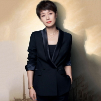 明星馬伊利同款黑色西裝套裝女春秋新款修身職業西服九分褲兩件套