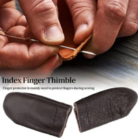 Safe Leather Needle Felting Thumb Index Finger Protector Cowhide Finger Cot for Felting Thimble Guard Hand Craft Embroidery Tool