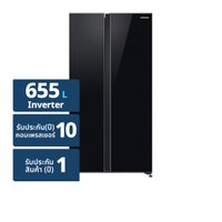 ซัมซุง ตู้เย็นไซด์บายไซด์ รุ่น RS62R50012C/ST ขนาด 655 ล. สีดำ ออลแบล็ค