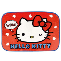 小禮堂 Hello Kitty 圓角毛毯披肩 單人毯 薄毯 蓋毯 70x100cm (紅藍 大臉)