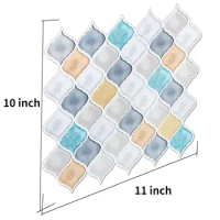 Peel and Stick Self Adhesive Removable Stick On Kitchen Backsplash Bathroom 3D Wall Tiles in Lantern Design 11'' x 10''