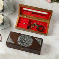 泰國實木戒指首飾盒收納木質珠寶手串項鏈盒復古飾品盒公主東南亞