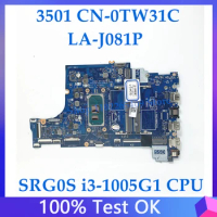 Mainboard CN-0TW31C 0TW31C TW31C For DELL Inspiron 3501 Laptop Motherboard FDI55 LA-J081P W/ SRG0S i3-1005G1 CPU 100% Tested OK