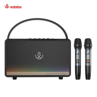 Mini Wireless Karaoke System Speaker with Double Microphone New Hot selling Speaker For Home Party