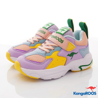 KangaROOS 跳色繽紛老爹鞋款11867紫黃水藍(中大童段)