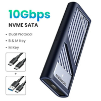 【日本代購】UGREEN M2 SSD 機箱 M.2 NVMe SATA SSD 外殼轉接器 10Gbps USB 3.2 Gen2 USB C 外部外殼支援 M 和 B&M 鍵