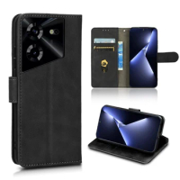 Pova5Pro Cover Leather Magnetic Flip Back Shell For Tecno Pova 5 Pro Pova5 5Pro 4G Case Book Stand Wallet Card Capa With Lanyard