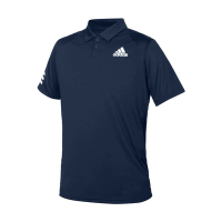 ADIDAS 男短袖POLO衫-亞規 運動 上衣 慢跑 路跑 吸濕排汗 愛迪達 H34701 丈青白