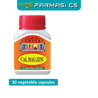 21st Century Cal Mag Zinc 30 Vegetable Capsules EXP:09/2028 [ Calcium Magnesium Zinc Farmasi CS ]