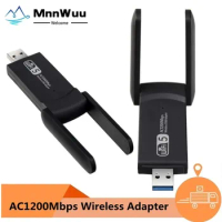 MnnWuu 2.4G 5G 1200Mbps Usb Wireless Network Card Dongle Antenna AP Wifi Adapter Dual Band Wi-Fi Usb 3.0 Lan Ethernet 1200M