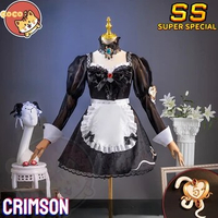 Identity V Crimson Priestess Cosplay Costume Game Identity V Fiona Gilman Cosplay Maid Costume Crimson Cosplay Wig CoCos-SS