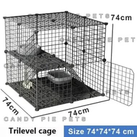 ZS - 1 Set Kandang Kucing Besar Pagar Kucing Pembatas Tingkat Kandang Hewan peliharaan White-Model 4