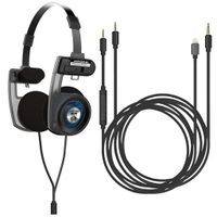 [4美國直購] Koss Porta Pro Utility (+Lightning線套餐) 3.5mm插頭 頭戴式耳機 可換線設計 含3.5轉2.5mm 1.2m音源線 收納袋 On-Ear Headphones