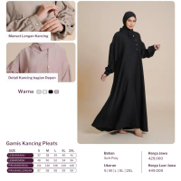 GAMIS KANCING PLEATS ELZATTA PREMIUM