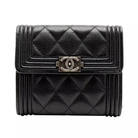 Chanel Boy Medium Wallet Black Rhw