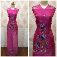 Bakal Baju Kurung Bahan Organza Ukuran 3m Bidang Kain 1.5m dengan Motif Bunga Elegan dan Warna Cerah