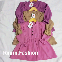 Baju Tunik Anak Perempuan Muslim Terbaru Usia 2-13 Tahun Katun Polos Cantik Gamis Kotak Panjang Cewe