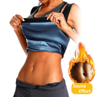 Plus Size Polymer Sauna Sweat Vest for Women Heat Trapping Sweat Sauna Shaper Shirt Workout Weight Loss Tank Top