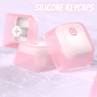 ECHOME 104key Silicone Keycap Translucent Soft Gel Key Cap for Mechanical Keyboard Skin Friendly Double Layer Mute Keyboard Cap