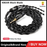 KBEAR Black Blade 4 Core Furukawa C2200 Brass Alloy Upgrade 2.5/3.5/4.4mm With 0.78 2Pin/MMCX Connector For BLON BL-01 KS1 IEMS
